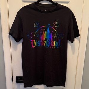 Disney Black T-Shirt with Rainbow Design
